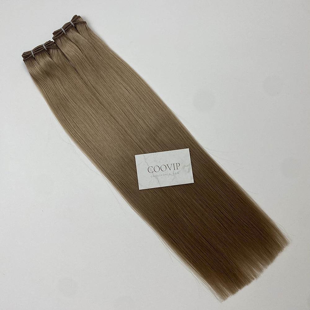 Machine Weft Extensions Double Drawn #9.1 Ash Light Blonde Hair 50g - Cooviphair