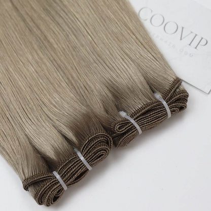 Machine Weft Extensions Double Drawn #9.1 Ash Light Blonde Hair 50g - Cooviphair