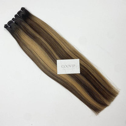 Machine Weft Extensions Double Drawn Balayage Hair #B2/4/27 50g - Cooviphair