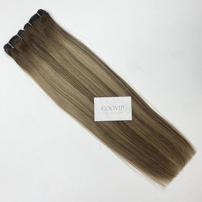 Machine Weft Extensions Double Drawn Balayage Hair #B4/18 50g - Cooviphair
