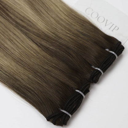 Machine Weft Extensions Double Drawn Balayage Hair #B4/18 50g - Cooviphair