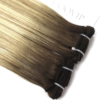 Machine Weft Extensions Double Drawn Balayage Hair #B4/8/60 50g - Cooviphair