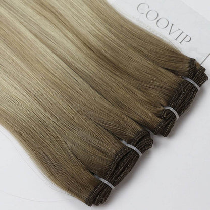 Machine Weft Extensions Double Drawn Balayage Hair #B6/18/60 50g - Cooviphair