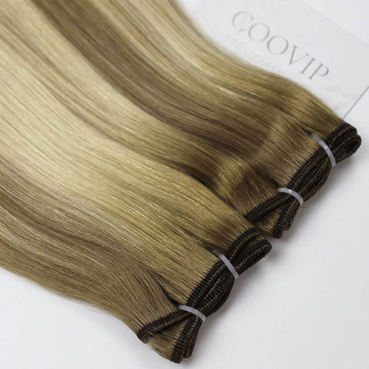 Machine Weft Extensions Double Drawn Balayage Hair #B8/22 50g - Cooviphair
