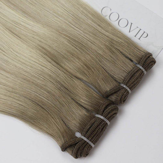 Machine Weft Extensions Double Drawn Balayage Hair #B9.1/60A 50g - Cooviphair