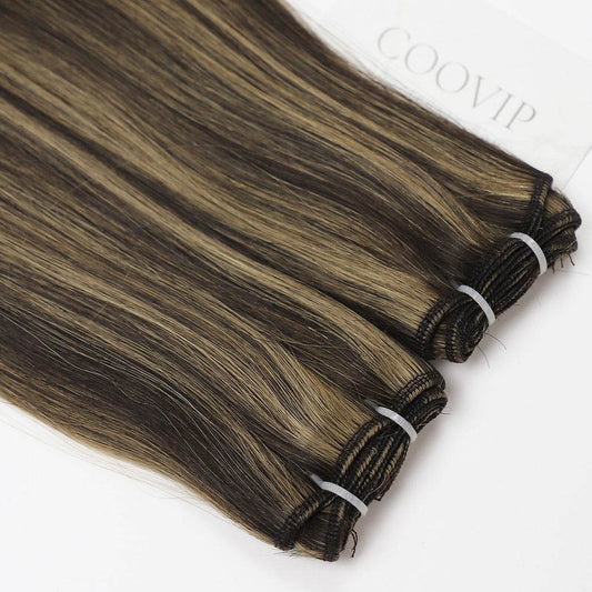 Machine Weft Extensions Double Drawn Piano Color Hair #P2/6 50g - Cooviphair