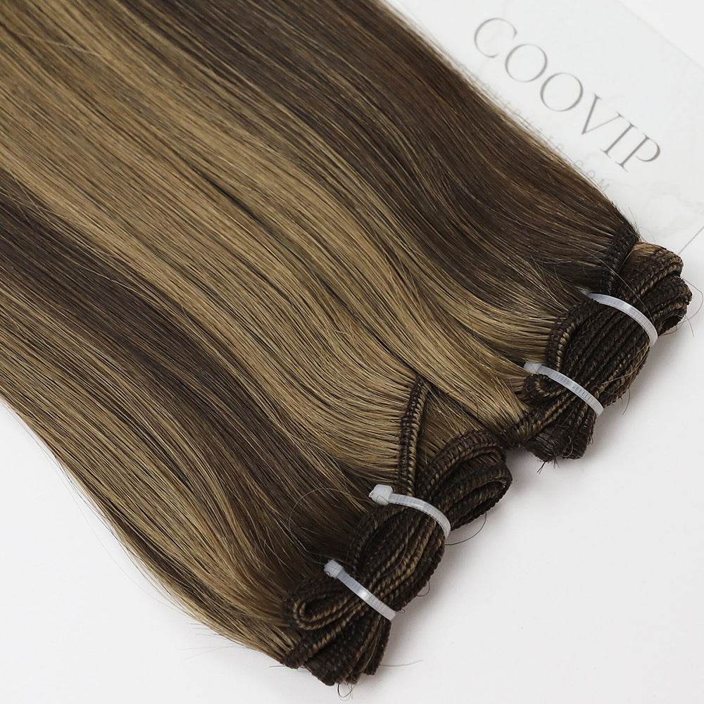 Machine Weft Extensions Double Drawn Piano Color Hair #P4/8 50g - Cooviphair