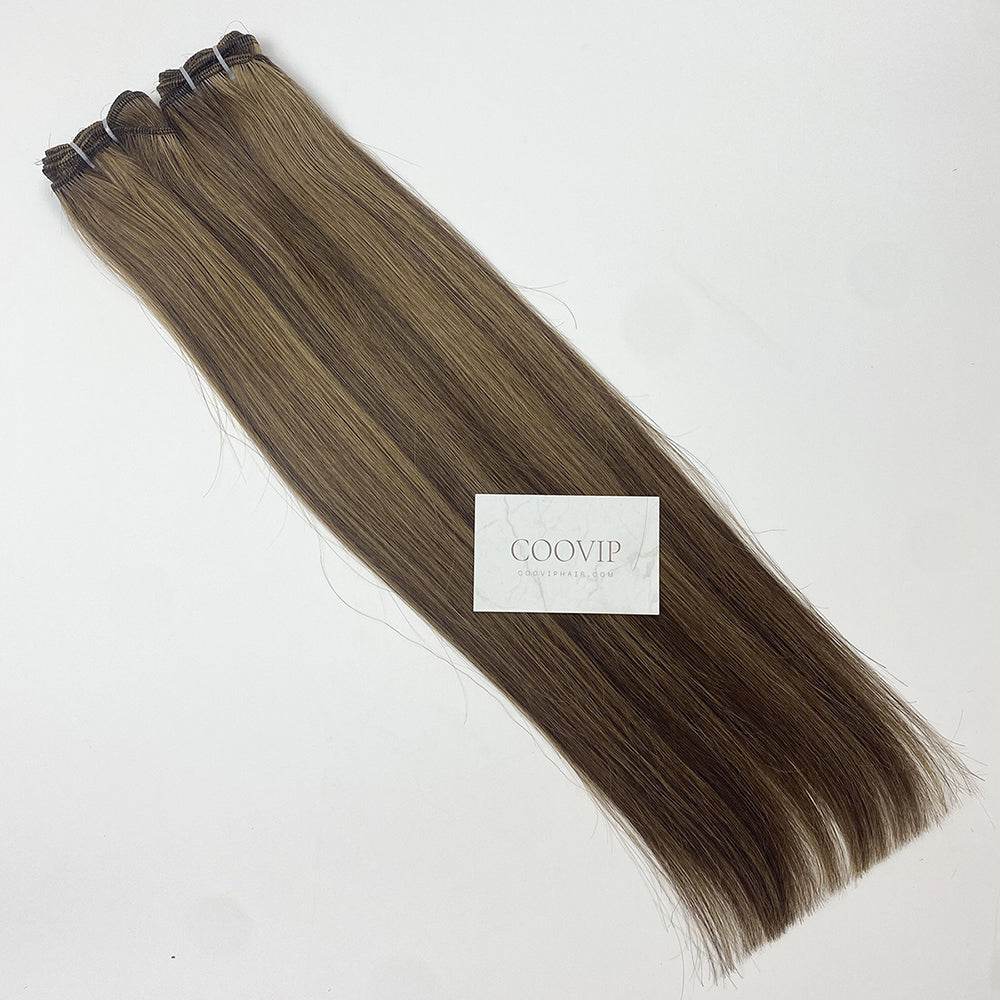 Machine Weft Extensions Double Drawn Piano Color Hair #P4/8 50g - Cooviphair
