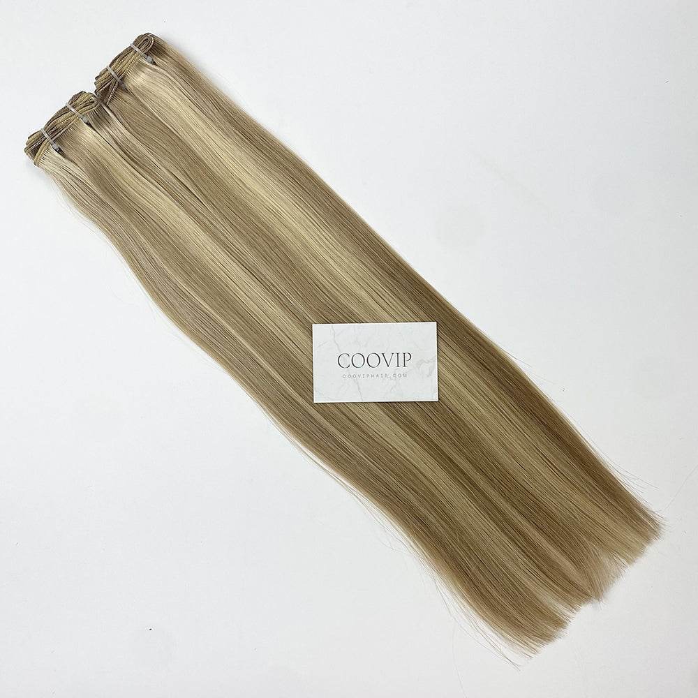 Machine Weft Extensions Double Drawn Piano Color Hair #P8/613 50g - Cooviphair