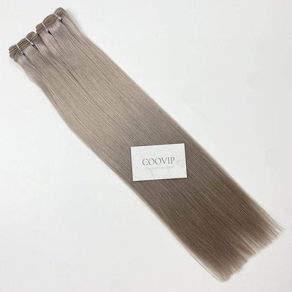 Machine Weft Extensions Double Drawn Silver Hair 50g - Cooviphair