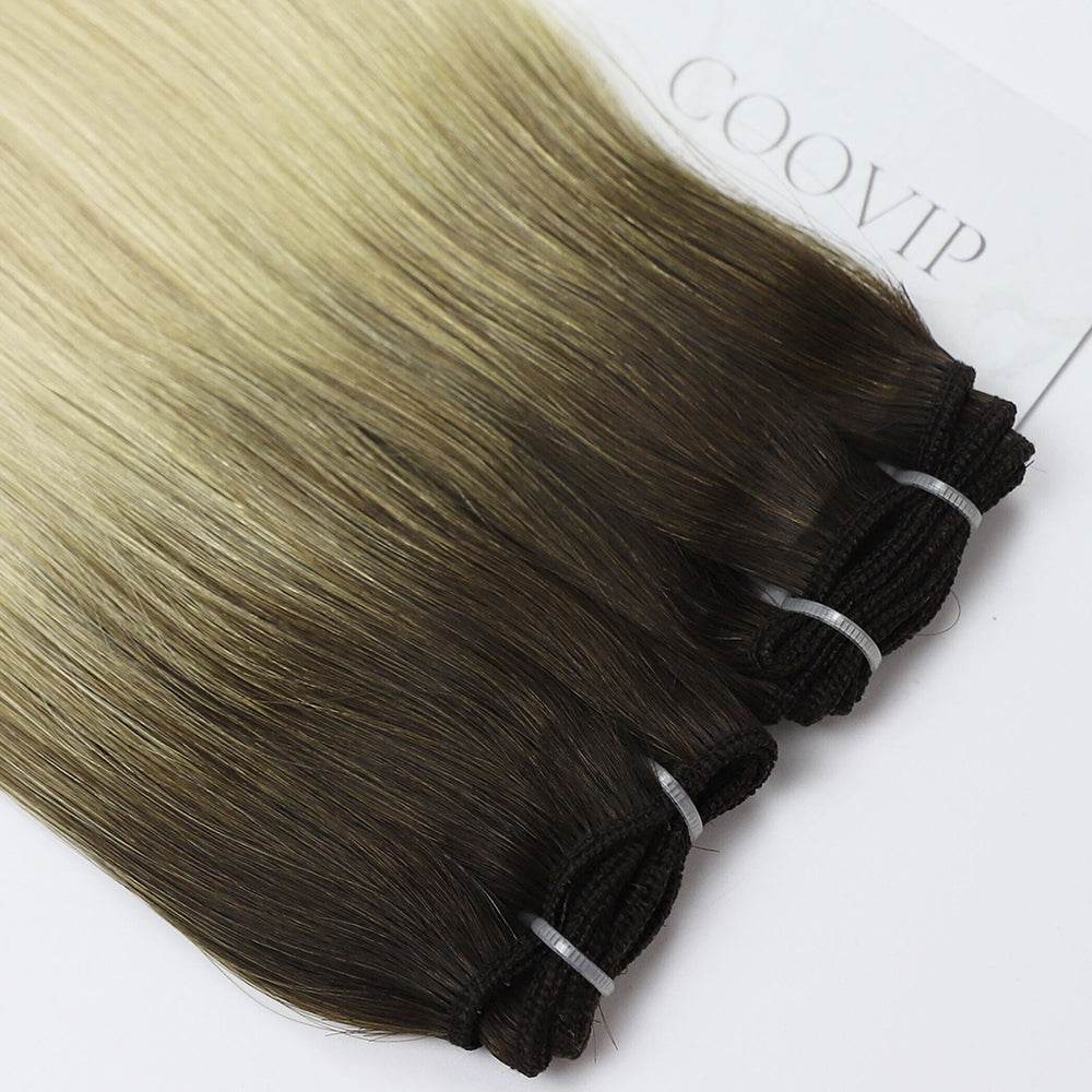 Machine Weft Extensions Double Drawn Ombre Hair #T4/60 50g - Cooviphair