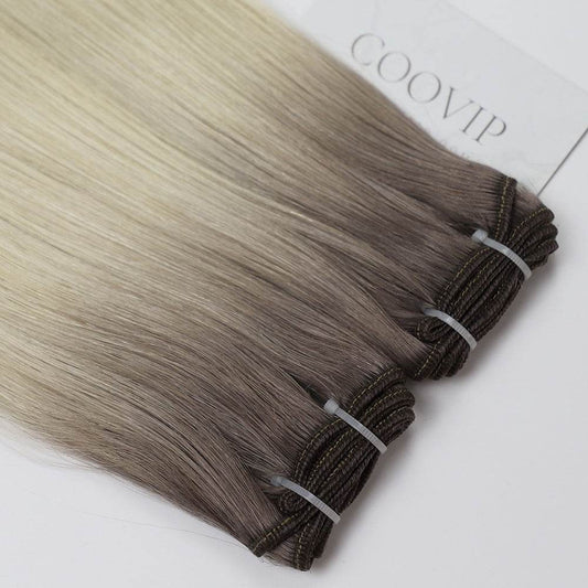 Machine Weft Extensions Double Drawn Ombre Hair #T8.1/60A 50g - Cooviphair