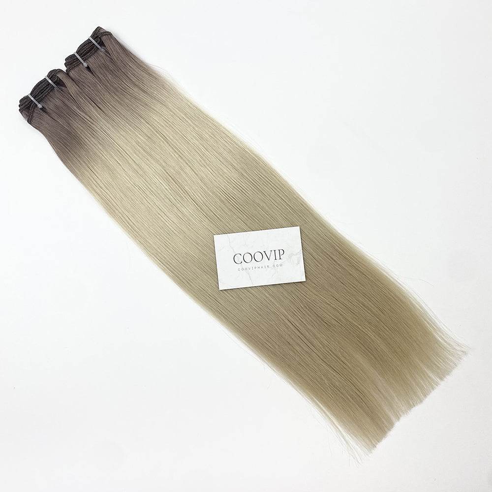 Machine Weft Extensions Double Drawn Ombre Hair #T8.1/60A 50g - Cooviphair