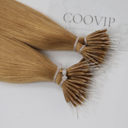 Nano Bead Hair Extensions Double Drawn #27 Copper Blonde Hair 50g - Cooviphair