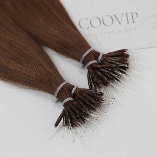 Nano Bead Hair Extensions Double Drawn #33 Dark Auburn Hair 50g - Cooviphair