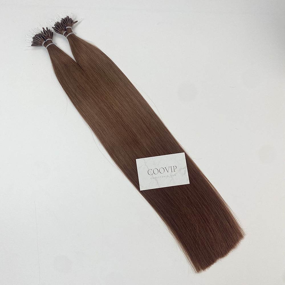 Nano Bead Hair Extensions Double Drawn #33 Dark Auburn Hair 50g - Cooviphair