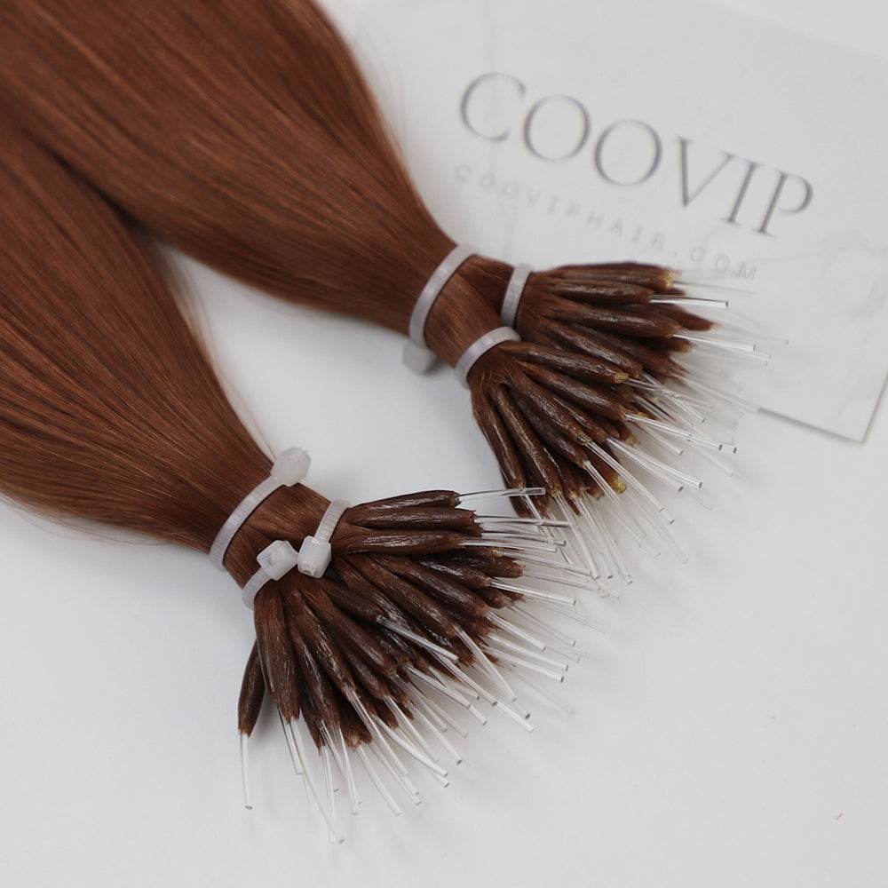 Nano Bead Hair Extensions Double Drawn #530 Ruby Red Hair 50g - Cooviphair