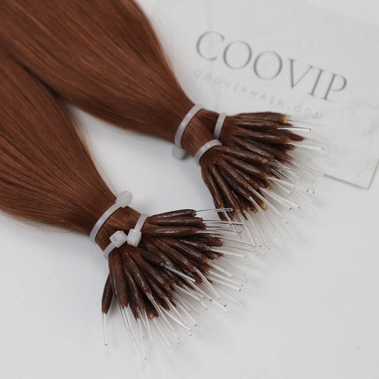 Nano Bead Hair Extensions Double Drawn #530 Ruby Red Hair 50g - Cooviphair