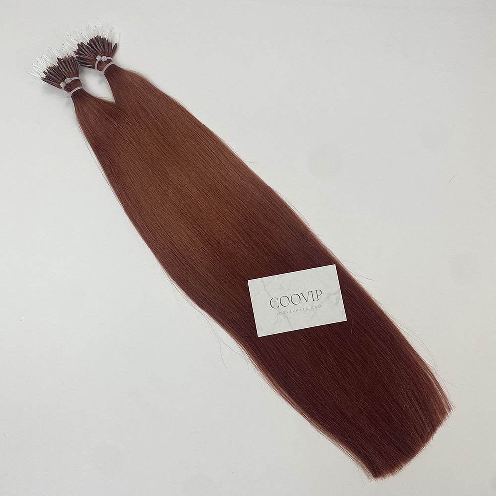 Nano Bead Hair Extensions Double Drawn #530 Ruby Red Hair 50g - Cooviphair