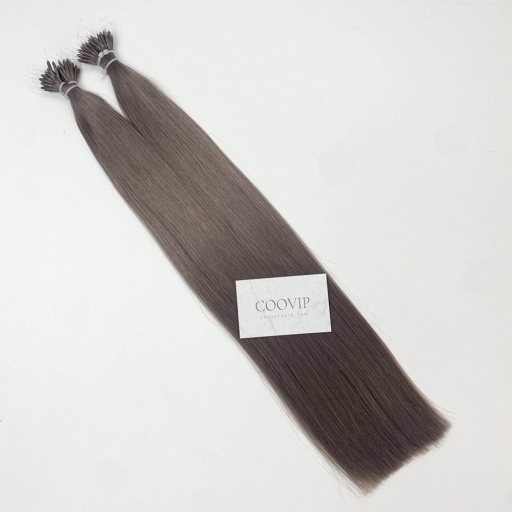 Nano Bead Hair Extensions Double Drawn #8.1 Natural Ash Blonde Hair 50g - Cooviphair
