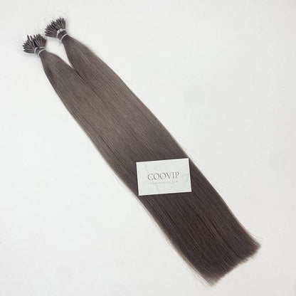 Nano Bead Hair Extensions Double Drawn #8.1 Natural Ash Blonde Hair 50g - Cooviphair