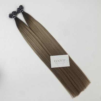 Nano Bead Hair Extensions Double Drawn Balayage Hair #B4/18 50g - Cooviphair