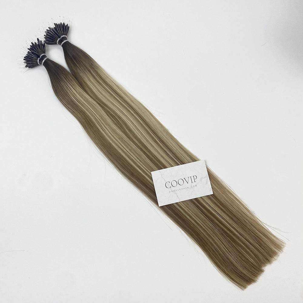 Nano Bead Hair Extensions Double Drawn Balayage Hair #B4/8/60 50g - Cooviphair