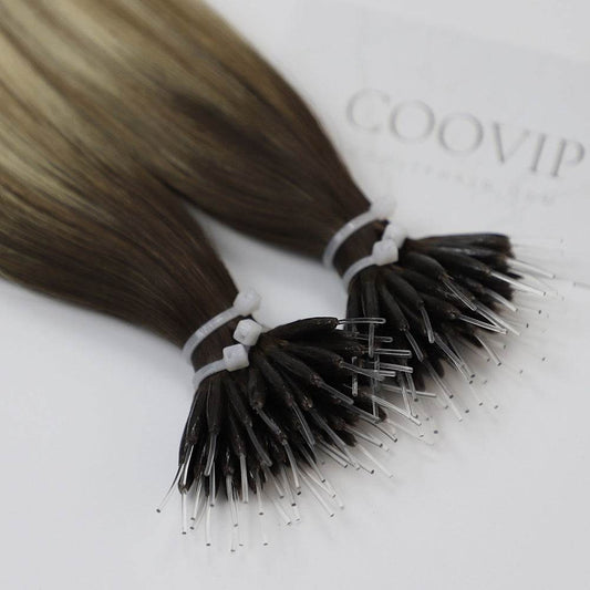 Nano Bead Hair Extensions Double Drawn Balayage Hair #B4/8/60 50g - Cooviphair