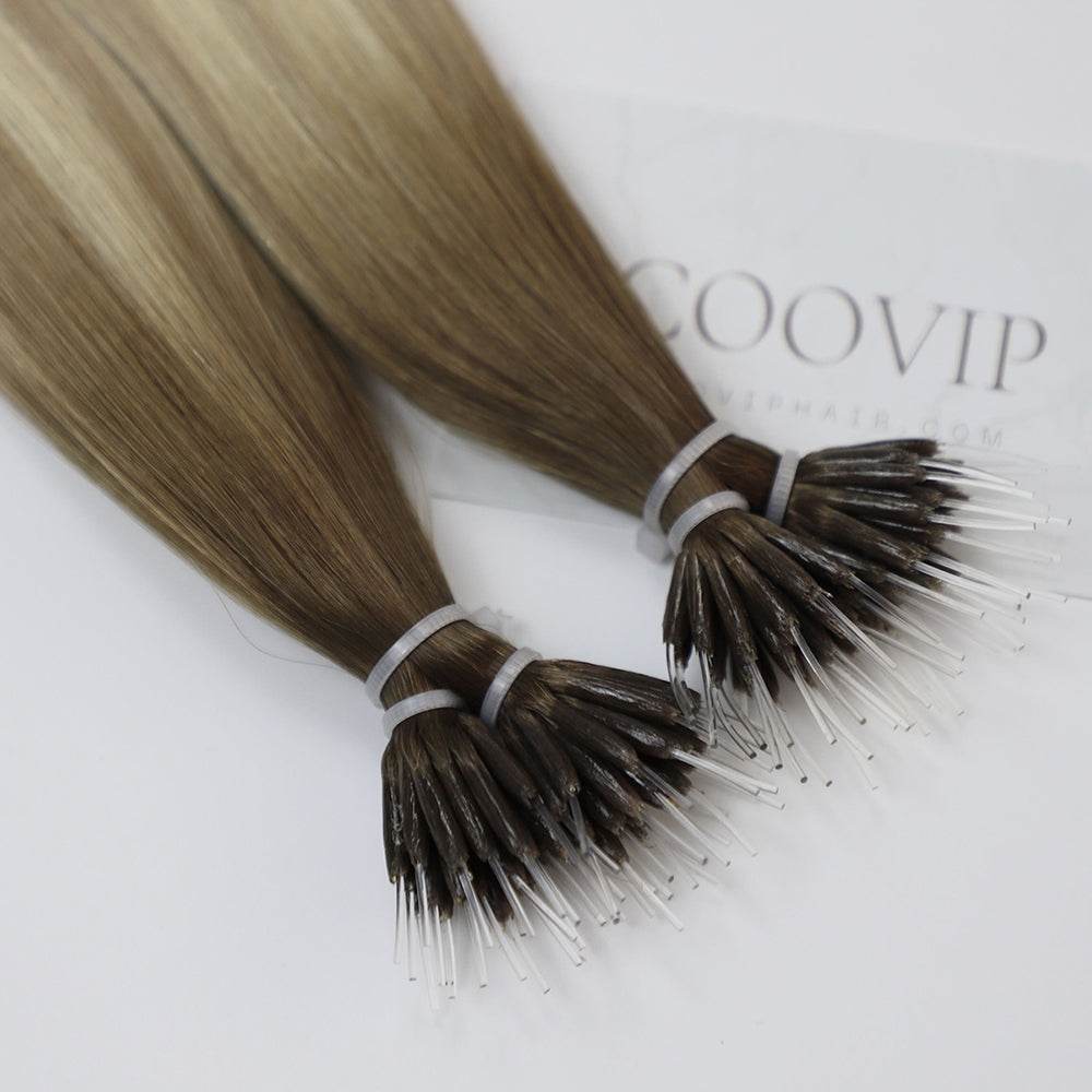 Nano Bead Hair Extensions Double Drawn Balayage Hair #B6/18/60 50g - Cooviphair