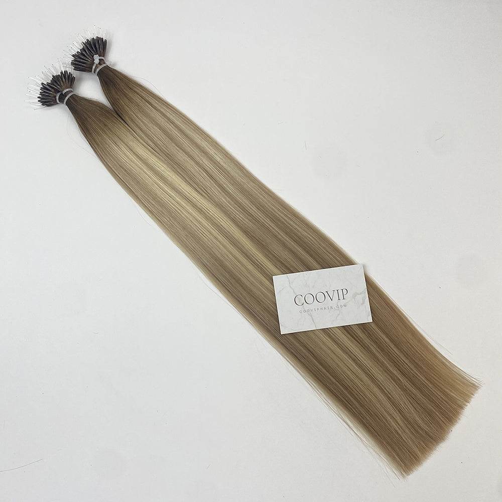 Nano Bead Hair Extensions Double Drawn Balayage Hair #B6/18/60 50g - Cooviphair