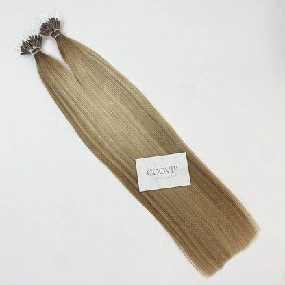 Nano Bead Hair Extensions Double Drawn Balayage Hair #B8/22 50g - Cooviphair