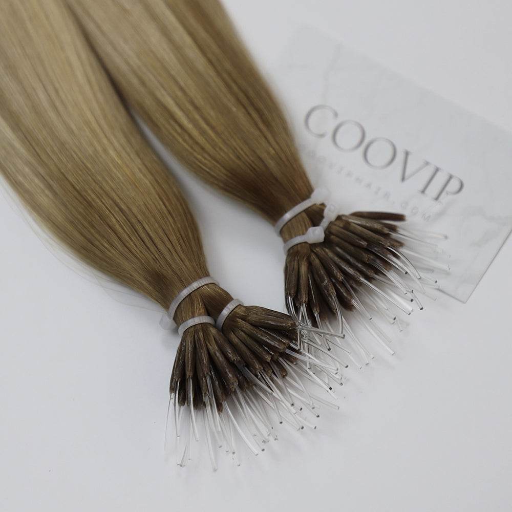Nano Bead Hair Extensions Double Drawn Balayage Hair #B8/22 50g - Cooviphair