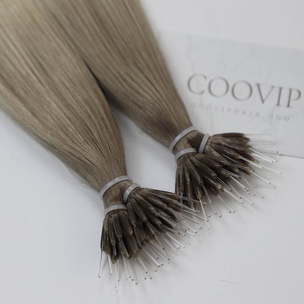 Nano Bead Hair Extensions Double Drawn Balayage Hair #B9.1/60A 50g - Cooviphair