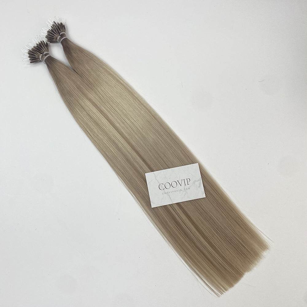 Nano Bead Hair Extensions Double Drawn Balayage Hair #B9.1/60A 50g - Cooviphair