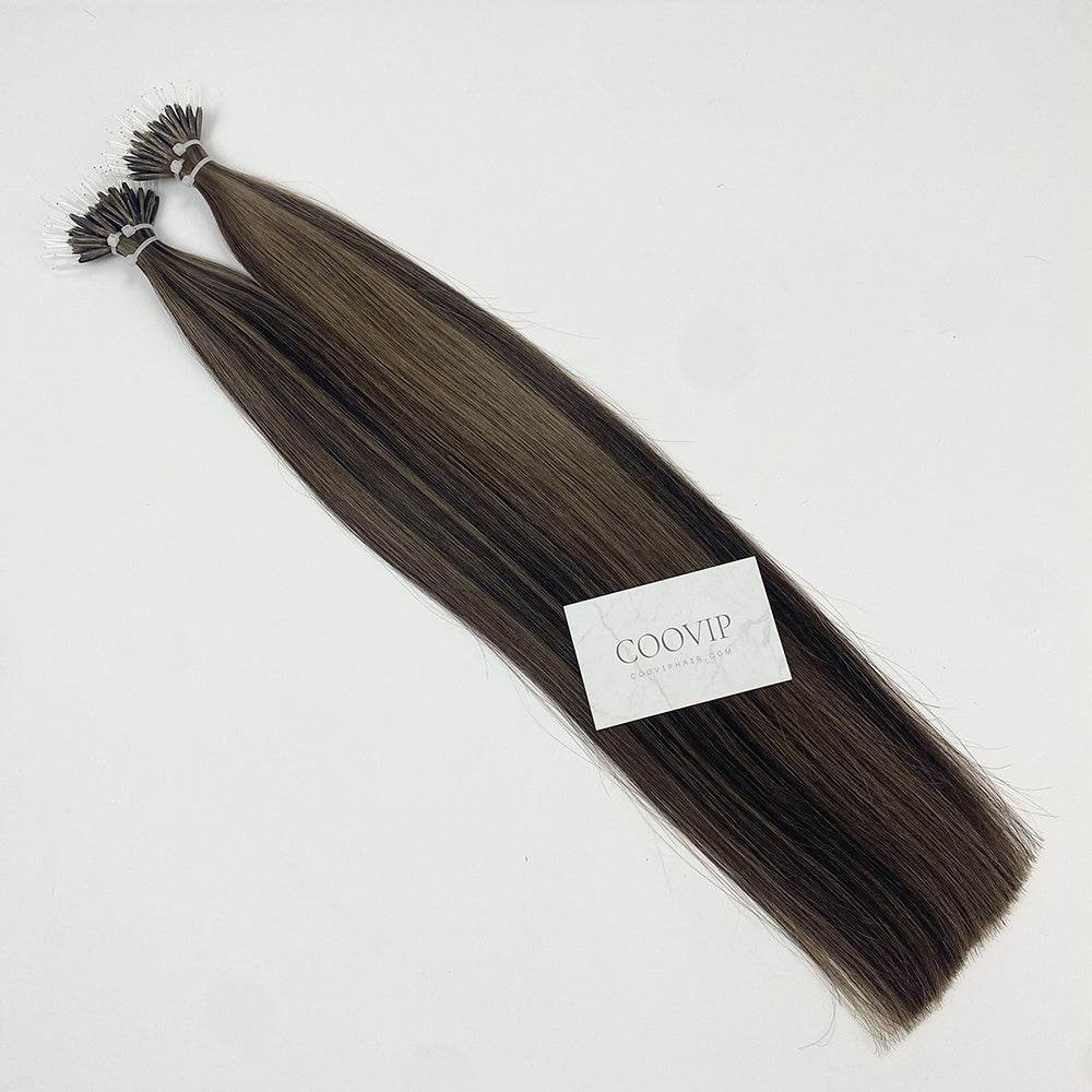 Nano Bead Hair Extensions Double Drawn Piano Color Hair #P2/6 50g - Cooviphair