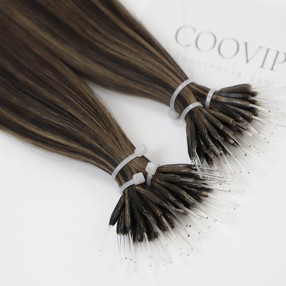 Nano Bead Hair Extensions Double Drawn Piano Color Hair #P2/6 50g - Cooviphair