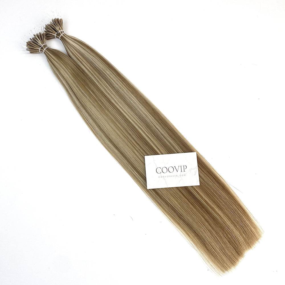 Nano Bead Hair Extensions Double Drawn Piano Color #P8/613 50g - Cooviphair