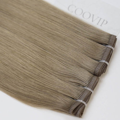 Flat Weft Hair Extensions Double Stitched #18 Dark Ash Blonde Hair 50g - Cooviphair