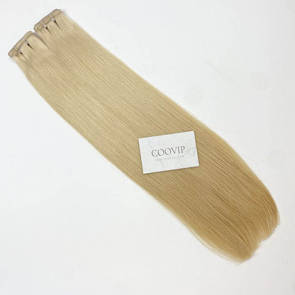 Flat Weft Hair Extensions Double Stitched #22 Champagne Blonde Hair 50g - Cooviphair