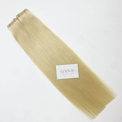 Flat Weft Hair Extensions Double Stitched #613 Bleach Blonde Hair 50g - Cooviphair