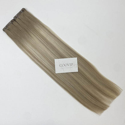 Flat Weft Hair Extensions Double Stitched Balayage Hair #B9.1/60A 50g - Cooviphair
