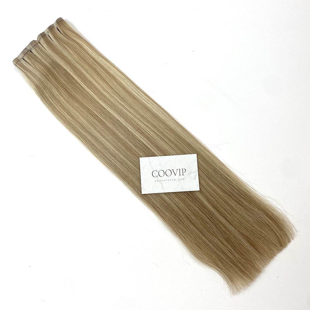 Flat Weft Hair Extensions Double Stitched Piano Color #P18/60 50g - Cooviphair