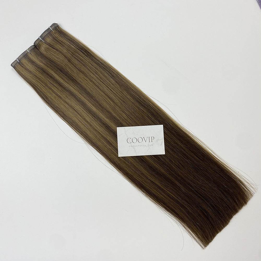 Flat Weft Hair Extensions Double Stitched Piano Color Hair #P4/8 50g - Cooviphair