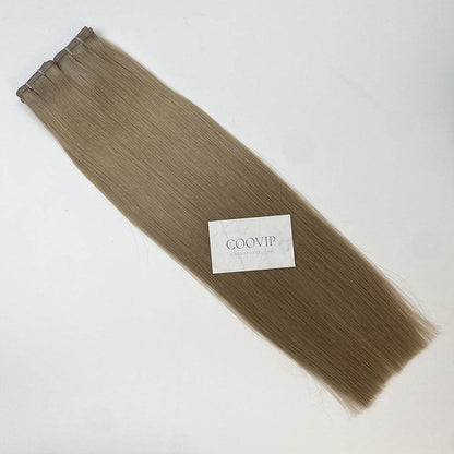 Flat Weft Hair Extensions Double Stitched #18 Dark Ash Blonde Hair 50g - Cooviphair