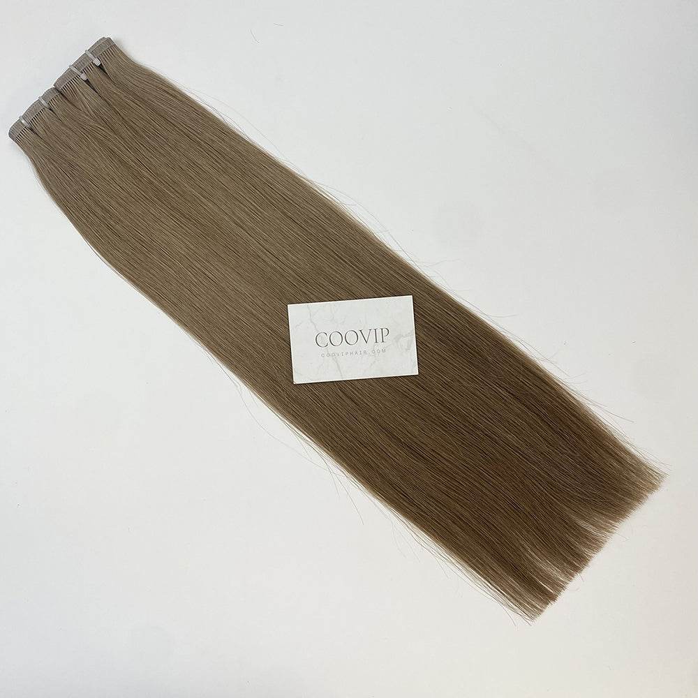 Flat Weft Hair Extensions Double Stitched #6 Medium Chestnut Brown 50g - Cooviphair