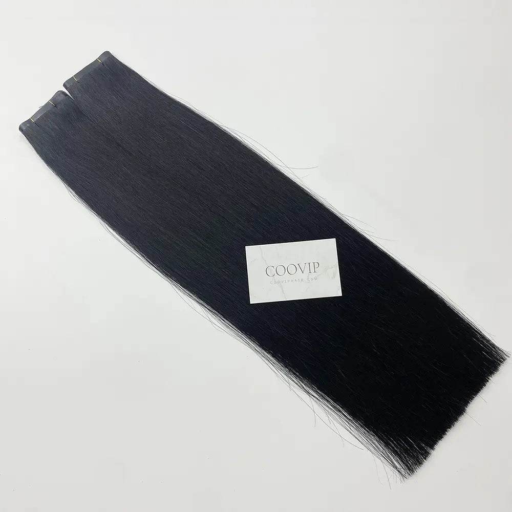 Flat Weft Extensions Double Drawn #1 Jet Black Hair 50g - Cooviphair