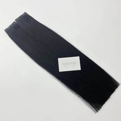 Flat Weft Extensions Double Drawn #1 Jet Black Hair 50g - Cooviphair