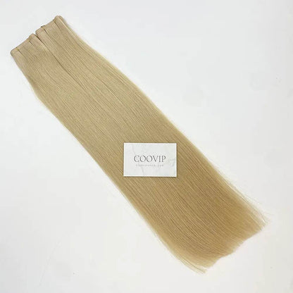 Flat Weft Extensions Double Drawn #22 Champagne Blonde Hair 50g - Cooviphair