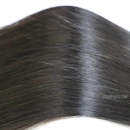 Flat Weft Extensions Double Drawn #1B Natural Black Hair 50g - Cooviphair