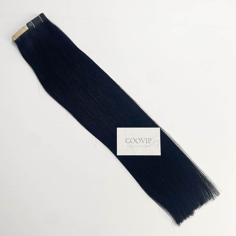 Tape in Extensions Double Drawn #1 Jet Black Hair 50g - Cooviphair